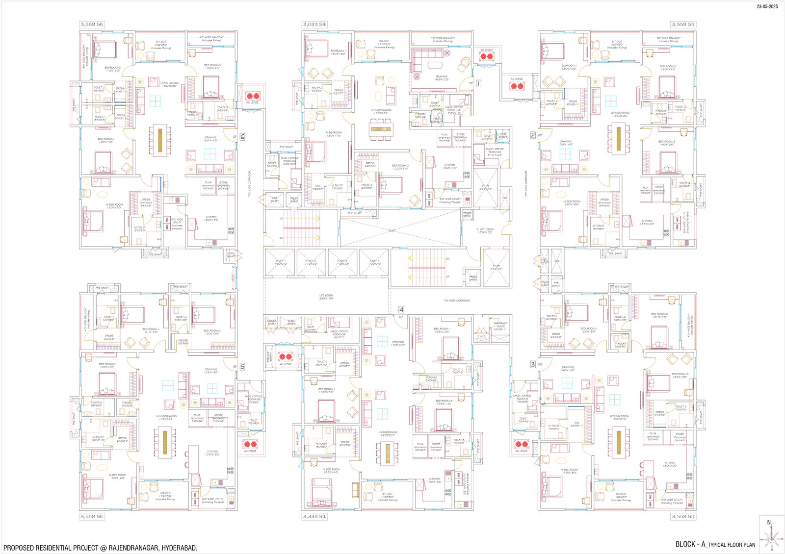 3 BHK Luxury Floor Plan